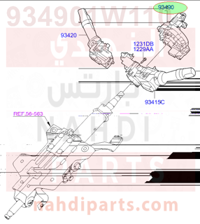 934901W110,CONTACT ASSY-CLOCK SPRING,3S110 شريحة بوري