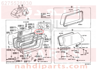 6275528030,RUN, SLIDE DOOR WINDOW, RH, جلدة نيكل زجاج 