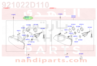 921022D110,LAMP ASSY-HEAD,RH,شمعة يمين