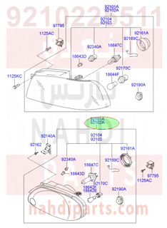 9210225511,LAMP ASSY-HEAD,RH,شمعة نور امامي يمين اكسنت2005