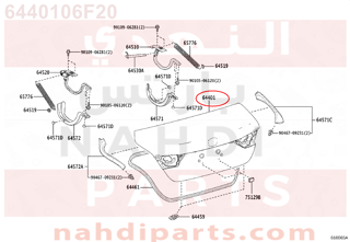 6440106F20,PANEL SUB-ASSY, LUGGAGE COMPARTMENT DOOR,شنطة خلفية كاملة - بدون ملحقات