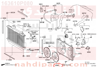 163610P080,FAN,مروحة الرديتر - ريشه المروحه فقط 