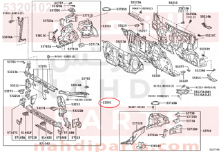 5320102290,SUPPORT SUB-ASSY, RADIATOR,صاجة واجهة  - قاعده اللديتر وقفل الكبوت