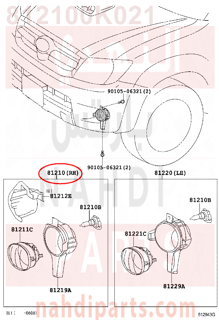 812100K021,LAMP ASSY, FOG,كشاف يمين 