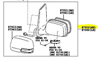 879100K904,MIRROR ASSY, OUTER REAR VIEW, RH,MIRRاو    الخارجي الخلفي VIEW، RH