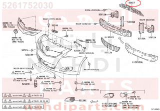 5261752030,ABSORBER, RADIATOR SUPPORT, UPPER,بطانة فوق الرديتر 