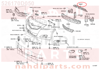 526170D050,ABSORBER, RADIATOR SUPPORT, UPPER,بطانة فوق الرديتر 