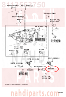 8113553750,COVER, HEADLAMP BACK, NO.1,تغطية، كشافات خلفي، رقم 1