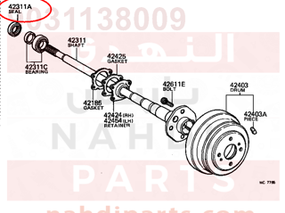 9031138009,SEAL, OIL (FOR REAR AXLE SHAFT),صوفة 