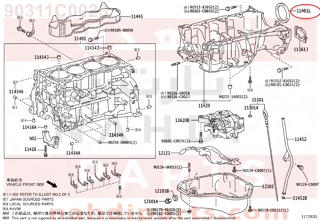 90311C0023,SEAL, ENGINE REAR OIL,صوفة 