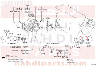 162610V020,HOSE, WATER BY-PASS,خرطوم المبرد  الرديتر 