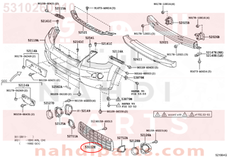 5310260010,GRILLE, RADIATOR, LOWER NO.1,شبك صدام أمامي