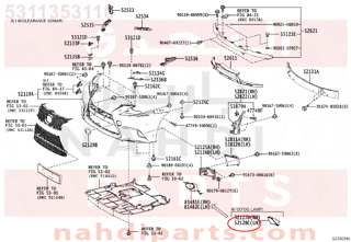 5311353110,COVER, FRONT BUMPER HOLE, LH,غطاء كشاف يسار - بدون فتحة كشاف