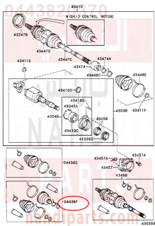 0443820370,BOOT KIT, FRONT DRIVE SHAFT, IN & OUTBOARD, RH,جلود عكوس أمامي داخلي و خارجي - يمين - طقم