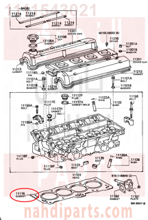 1111543021,GASKET, CYLINDER HEAD,وجه راس مكينة 