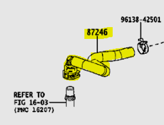 8720933080,HOSE, HEATER WATER, OUTLET,خرطوم