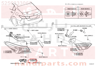 5256333060,RETAINER, REAR BUMPER, UPPER LH,كلبس 