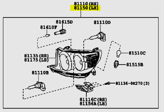 811500K290,HEADLAMP ASSY, LH,شمعة أمامي يسار كاملة