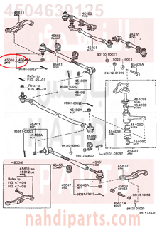 4504639125,END SUB-ASSY, TIE ROD, RH,ذراع دركسون خارجي - يمين