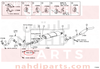 9090105020,BOLT OR RING, EXHAUST PIPE FRONT (FOR FRONT),مسمار 