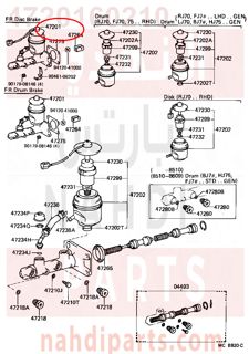 4720160210,CYLINDER SUB-ASSY, BRAKE MASTER,علبه فرامل كامله - سلندر فرامل