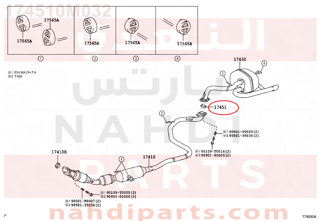 174510M032,GASKET, EXHAUST PIPE, NO.2,وجه  