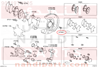 90119T0005,BOLT(FOR DUST COVER TO STEERING KNUCKLE ARM RH),مسمار