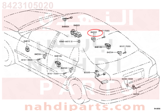 8423105020,SWITCH ASSY, COURTESY LAMP (FOR REAR DOOR),التبديل   COURTESY LAMP (من اجل  الباب الخلفي)