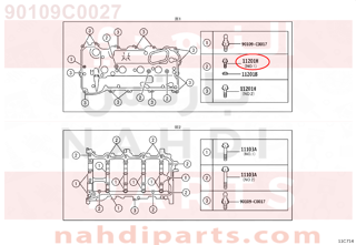 90109C0027,BOLT(FOR CYLINDER HEAD COVER),مسمار 