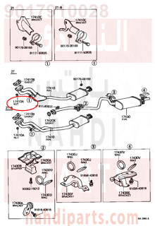 9017910028,NUT, EXHAUST PIPE SET STUD BOLT,مسمار 