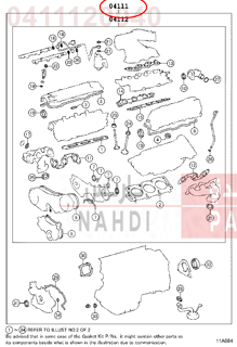 0411120040,GASKET KIT, ENGINE OVERHAUL,طقم وجيه 