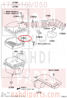 178010V050,ELEMENT SUB-ASSY, AIR CLEANER FILTER,فلتر هواء مكينة