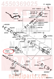 4550369025,END SUB-ASSY, STEERING RACK,ذراع علبه دركسون