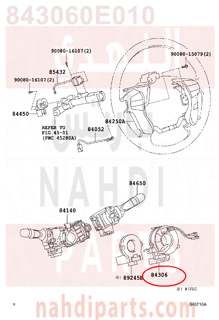 843060E010,CABLE SUB-ASSY, SPIRAL,شريحة دركسون 