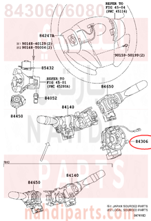 8430606080,CABLE SUB-ASSY, SPIRAL,شريحة دركسون 