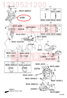 1230521200,INSULATOR SUB-ASSY, ENGINE MOUNTING, RH,كرسي مكينة علوي