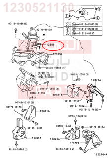 1230521130,INSULATOR SUB-ASSY, ENGINE MOUNTING, RH,كرسي مكينة علوي