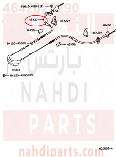 4642022290,CABLE ASSY, PARKING BRAKE, NO.2,كيبل سلك توصيل 