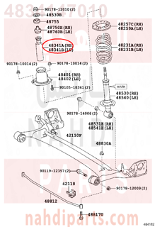 4834147010,BUMPER, REAR SPRING, NO.1 RH,جلدة 