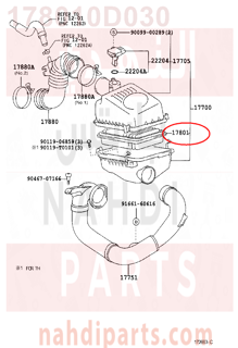 178010D030,ELEMENT SUB-ASSY, AIR CLEANER FILTER,فلتر هواء مكينة