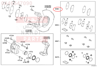 0446547090,PAD KIT, DISC BRAKE, FRONT,قماش فرامل أمامي