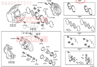 0446522311,PAD KIT, DISC BRAKE, FRONT,قماش فرامل أمامي