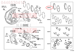 0446530410,PAD KIT, DISC BRAKE, FRONT,قماش فرامل أمامي