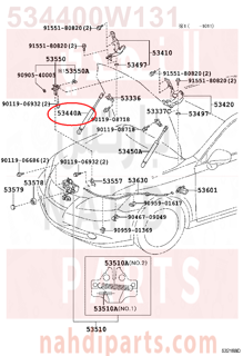 534400W131,SUPPORT ASSY, HOOD, RH,مساعد كبوت 