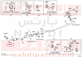 90177T0006,NUT, EXHAUST PIPE SET STUD BOLT,مسمار 