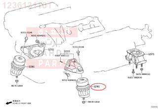 1236131101,INSULATOR, ENGINE MOUNTING, FRONT,كرسي  المحرك 