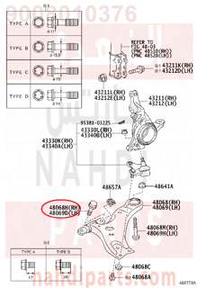 9008010376,BOLT(FOR FRONT SUSPENSION LOWER ARM NO.1 RH),مسمار