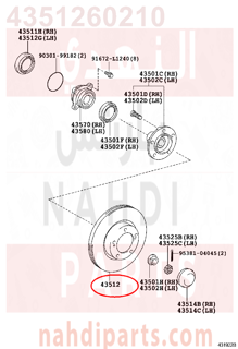 4351260210,DISC, FRONT,هوب فرامل أمامي