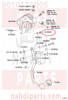 90101T0005,BOLT(FOR CLUTCH PEDAL STOPPER),مسمار 