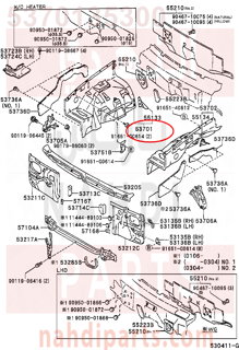 5370135300,APRON SUB-ASSY, FRONT FENDER, RH,رفرف داخلى  يمين 